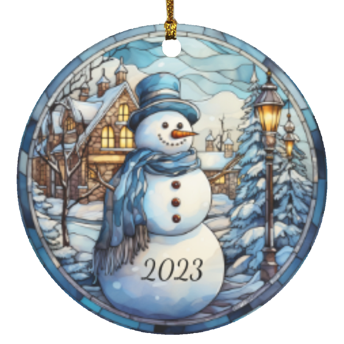 Snowman Circle Ornament 2023