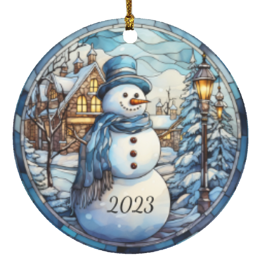 Snowman Circle Ornament 2023